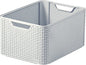 CURVER Style Rattan Effect Kitchen, Living room, Bathroom, Bedroom, Utility Large Rectangular Storage Basket 30 Litres - Grey - size: 30 Litre