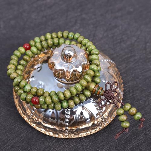 1PCS 6MM Bead Bracelets for Men and Women Unisex Mala Bracelet Beaded Tibetan Prayer Buddha Bead for Meditation - color: Green