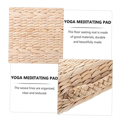 PRETYZOOM Yoga Meditating Mat Home Meditating Cushion Seating Ground Mat Straw Woven Seat Floor Pad Decorative Cushion