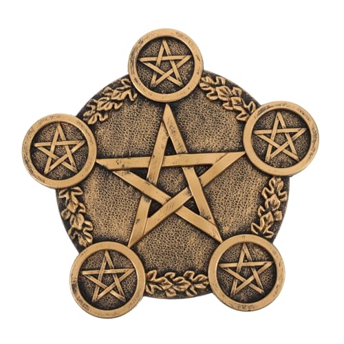 Mobestech 1pc Pentagram Candleholder for Religious Sacrifice Unique Decorative Altar Prop Bright Copper Design for Home and Event Decor