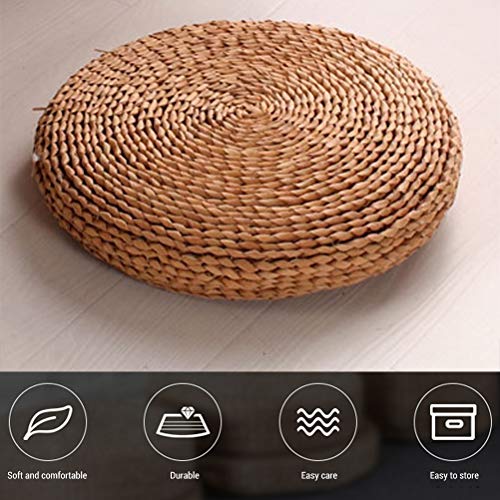 1PCS Round Straw Cushion Yoga Meditation Cushion Silk Padding Floor Mat(30 * 30cm)