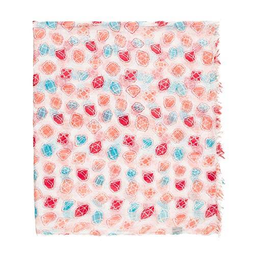 MELIFLUOS DESIGNED IN SPAIN Scarf for Women Lightweight Floral Flower Scarves for Summer Fall Shawl Wrap - color: Madrid Collections 42 - Beige Geometric