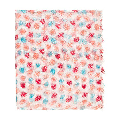 MELIFLUOS DESIGNED IN SPAIN Scarf for Women Lightweight Floral Flower Scarves for Summer Fall Shawl Wrap - color: Madrid Collections 42 - Beige Geometric