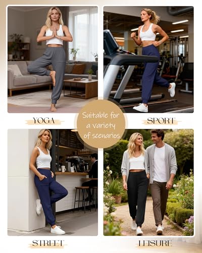 3 Pack Women's Lounge Pants Yoga High Waist Sweatpants Workout Lightweight Casual Joggers Comfy Pajama with Pockets - color: Black, Dark Gray, Dark Blue, size: Small