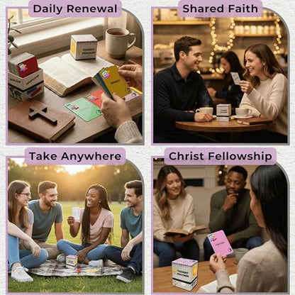 Christian Conversation Cards – 150 Scripture Reflection Questions to Deepen Faith & Spark Meaningful Discussion | Bible Devotional Cards for Groups & Personal Growth | Thought Provoker - color: Gray