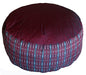 Meditation Cushion Zafu Pillow - Buckwheat and Kapok Fill - Global Weave Burgundy - color: Global Weave Burgundy