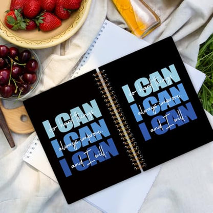 I Can Do Hard Things Inspirational Spiral Notebook, Blue and Black Journaling Notebooks, Affirmation Spiral Journal for Girls Women Men, Positive Office School Supplies Gifts, 5.5x8.3 In - color: i can