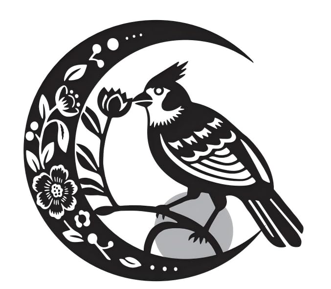 Moon Cardinal Wind Chime for Outside - Exquisite Vermilion Bird, Handmade Aluminum Wind Chimes for Garden/Lawn, Soothing Zen Decor, Perfect Asian-Themed Gift for Housewarming & Meditation Spaces