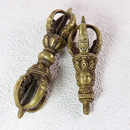 Tibetan Hand Bell,Tibetan Buddhist Meditation Bell 100% Handmade Puja Bronze Bell, Tibetan Meditation Bell For Sound Healing And Yoga (Size : 16cm) - size: 16cm