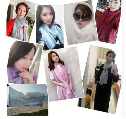 Scarves for Women Lightweight Sheen Scarf Elegant Pashmina Shawls and Wraps for Evening Dresses Wedding Solid Color