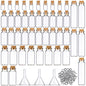 Geiserailie 45 Pcs Mini Glass Bottles with Cork Stoppers Spell Jar Mini Glass Vials Potion Bottles Clear Wishing Jars with 50 Eye Screws 3 Funnels for Party Favors DIY Art Crafts Decoration(Small) - size: Small