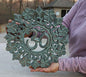 DharmaObjects Handcrafted Wooden Om Wall Decor Hanging Art (OM TURQUOISE) - color: OM TURQUOISE