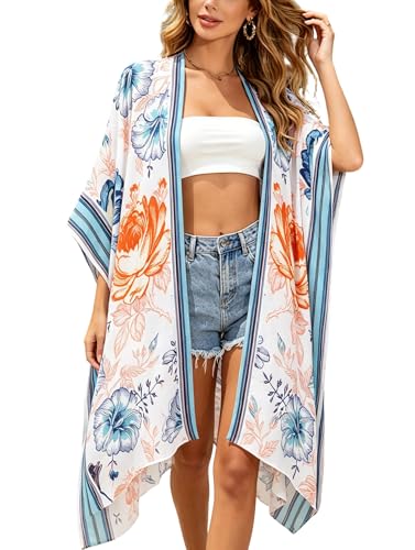 Kimonos for Women Swimsuit Coverups Beach Cover Up Swimwear Cardigan Summer - color: Bright Fresh