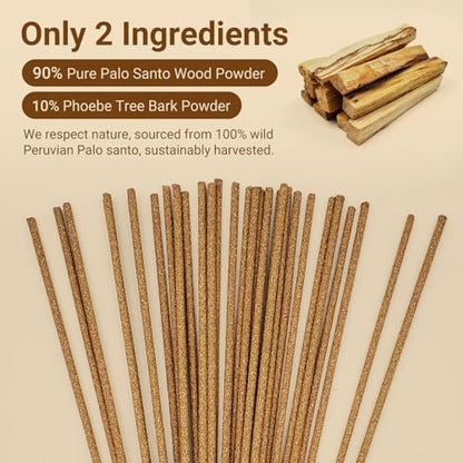 Palo Santo Incense Sticks, 100% Natural sustainably harvested Peruvian Palo Santo, Suitable for Meditation, Relaxation, and Spiritual Purification. (60 Palo Santo Sticks) - color: Palo Santo Incense