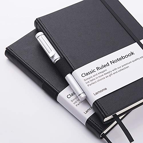 Ruled Notebook/Journal - Lined Journal for Writing, 5.75'' x 8.4'' Notebook Journal, 146 pages Faux Leather Notebook with Thick Paper, Waterproof Hardcover, Elastic Closure