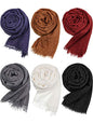 Geyoga 6 Pcs Women Scarf Shawl Hijab Scarves Cotton Crinkle Hijab for Women Blend Shawl Crinkle Wrap Head for Seasons - color: Classic Colors