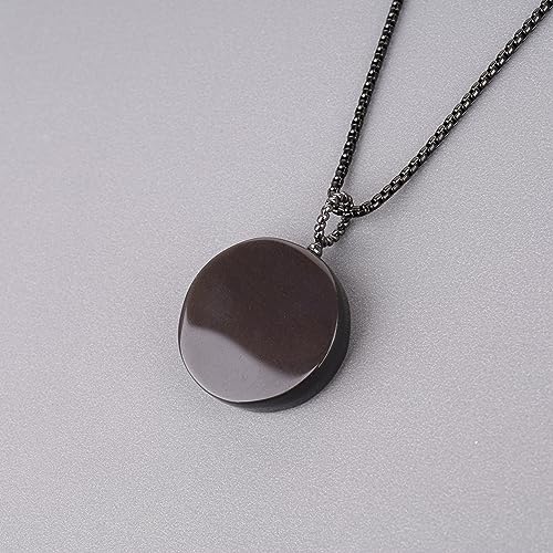 COAI OM Buddha Prayer Necklace Black Obsidian Necklace for Men Women