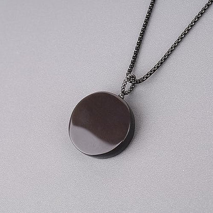 COAI OM Buddha Prayer Necklace Black Obsidian Necklace for Men Women