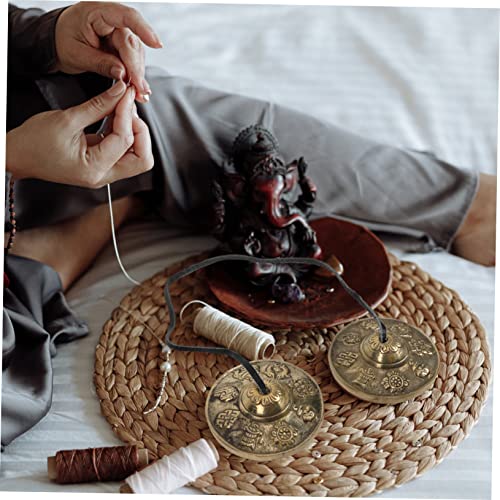 Delicate Copper Cymbals Bell for Yoga Meditation Handmade Religious Prop Lightweight Durable Instrument for Sound Therapy Mindfulness Practices