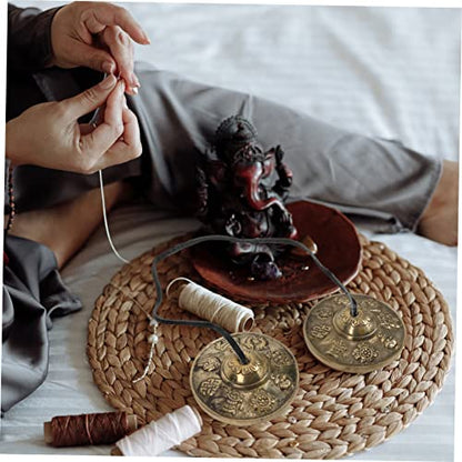 Delicate Copper Cymbals Bell for Yoga Meditation Handmade Religious Prop Lightweight Durable Instrument for Sound Therapy Mindfulness Practices