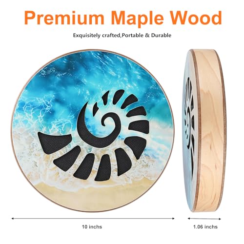 Premium Woode Ocean Drum 10 inch with Realistic Sea Wave & Stream Water Sounds, Sound Healing Instrument for Yoga Meditation Relaxation, Mindfulness, Sound Bath Therapy - size: 10 inch