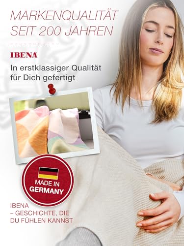 IBENA Pure Organic Cotton Jacquard Woven Low Pile Velour Throw Blanket with Candy Colored Dots