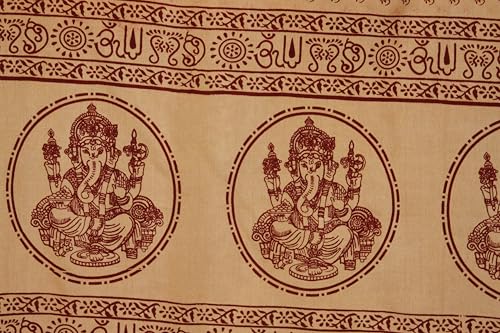 Prabhuji's Gifts Meditation Yoga Prayer Shawl with Ganesh, Peach Multi-Use Wrap - Unisex