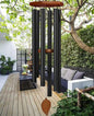 Sympathy Wind Chimes for Outside Deep Tone, Memorial Loss of a Loved, Large Wind Chimes with 6 Thicken Tubes & Hook, Outdoor Gifts Mother, Garden Decor - size: 45IN black