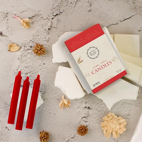 Raajsee Unscented Mini Taper Candles Pack of 20, Red | 5 Inches (H) Dinner Candle Sticks| Smokeless, and Dripless| Paraffin Wax with Cotton Wicks | Long Burning Time - color: Red, size: 5 Inch - Pack of 20