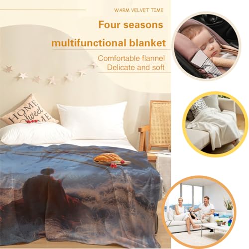 HEAPPER Meditation Himalayan Mountain Blanket - Warm & Lightweight Flannel, Ideal for All Seasons - Perfect for Kids’ & Adults’ Beds, Sofas, & Couches
