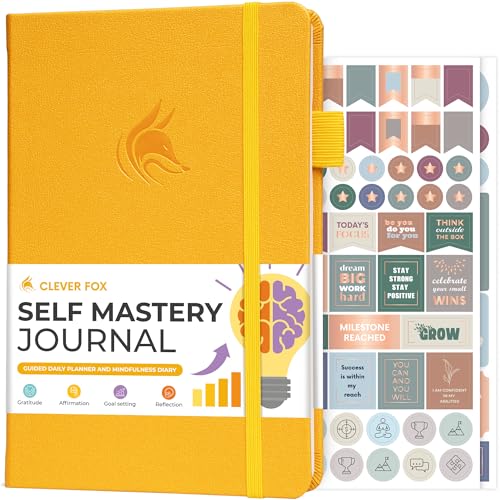 Clever Fox Self Mastery Journal – Guided Daily Reflection & Self Improvement Journal with Prompts – Journaling Notebook for Women & Men (Amber Yellow) - color: Amber Yellow
