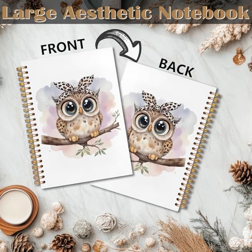 Owl Gifts Spiral Notebook 5.5x8.3, Owl Themed Gifts for Lovers Women Journal Notebooks for Note Taking, Cute Journal for Women - color: Notebook-03