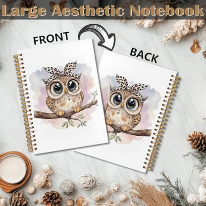 Owl Gifts Spiral Notebook 5.5x8.3, Owl Themed Gifts for Lovers Women Journal Notebooks for Note Taking, Cute Journal for Women - color: Notebook-03