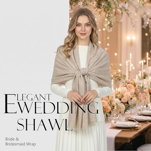 Shawl Wraps for Women Pashmina Shawls and Wraps for Evening Dresses Large Soft Scarf Winter Scarf Wedding Shawl… - color: Beige