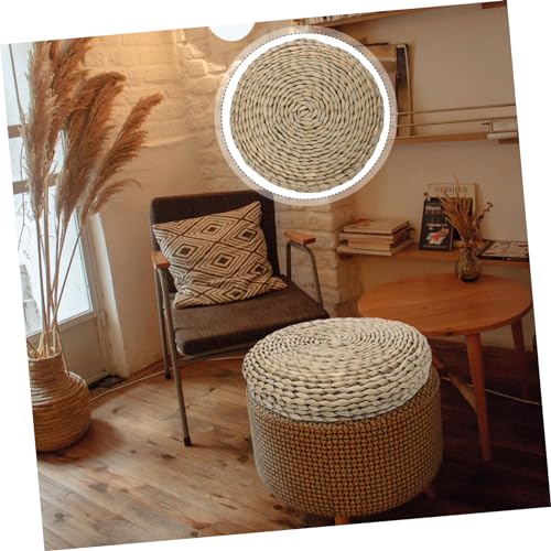 PRETYZOOM Yoga Meditation Cushion Thick Floor Mat Handwoven Straw Pillow Seating Pad for Home Office