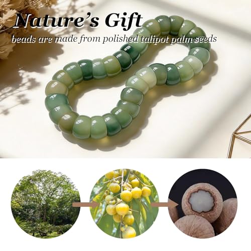 Roe Dolph Bodhi Bead Fidget Anxiety Bracelet for Women Men Chunky Stretch Beaded Mindful Jewelry Daily Reminder Gift for Mom Wife Friend - color: B5:green