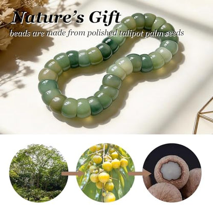 Roe Dolph Bodhi Bead Fidget Anxiety Bracelet for Women Men Chunky Stretch Beaded Mindful Jewelry Daily Reminder Gift for Mom Wife Friend - color: B5:green