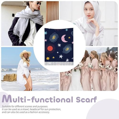Autumn Winter Pashmina Shawls Wraps Scarf for Woman Girl - color: Picture (610)