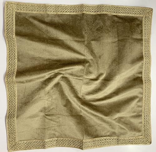 SMMS Spiritual Velvet Table Cloth Altar Tarot Spread (Beige, Small- 46cm*46cm/ 18inch*18inch) - color: Beige, size: Small- 46cm*46cm/ 18inch*18inch