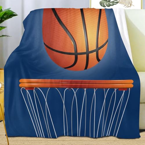 Basketball Throw Blanket, Sports Fleece Blanket for Couch Bed Sofa, Basketball Blankets and Throws, Super Soft Cozy Plush Flannel Blankets, 40x50, Decor & Gift - color: Basketball#73, size: 40"x50"