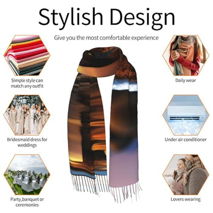 Candles Meditation Stones Winter Scarfs For Women Soft Long Warm Tassels Scarf Fashion Oversized Shawl Scarves Wraps