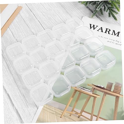 SHERCHPRY Stylish Pp Plastic Storage Boxes 20pcs Jewelry Organizer Desktop Case Home Office School Container (35x35x18mm)