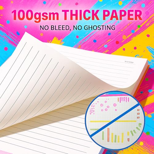 CAGIE Lined Journal for Women Men, 300 Pages College Ruled Journal Notebook for Writing, A5 Hardcover Journal Notebook for Work, 100GSM Thick Vegan Leather Diary, Blue