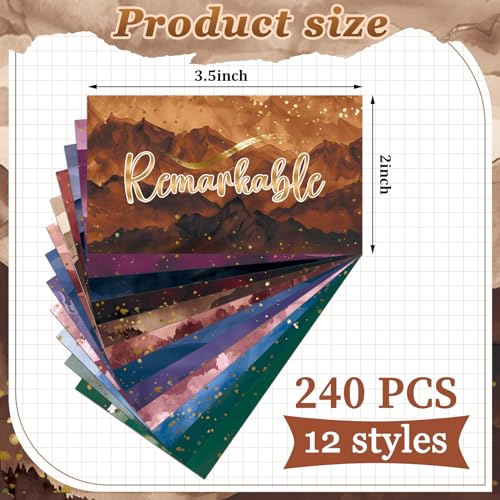 Yeaqee 240 Pcs Employee Appreciation Kudos Cards Funny Blank Back Motivational Card Encouragement Thank You Note Recognition Card for Teacher College Affirmation Gift(Scenery) - style: Scenery