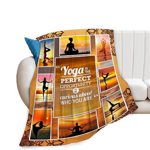 Yoga Sport Blanket Yoga Meditation Throw Blanket Ultra Soft Cozy Fleece Yoga Gift for Yoga Lover Fuzzy Plush Bedding Blankets for Kids Teens Adults Girls Boys Women Men 50"x40" - color: Yoga, size: 50"x40"