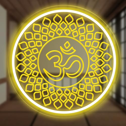 Om Buddha neon sign, Meditation light decor, Yoga wall decor, Mandala wall art, Home gym decor, Buddha symbol gifts, Yoga gifts, Meditation gift Zen Art Yoga Studio Pilates Studio Art Meditation-Yellow - color: Om Buddha-Yellow
