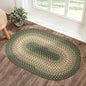 Tranquility TQ22 Green 2' x 3' Oval - Braided Area Rug, Home Decor, Floor Mat or Bedroom Rug - Easy Care, Ideal for High Traffic Areas in Hallway and Living Room - Made in USA