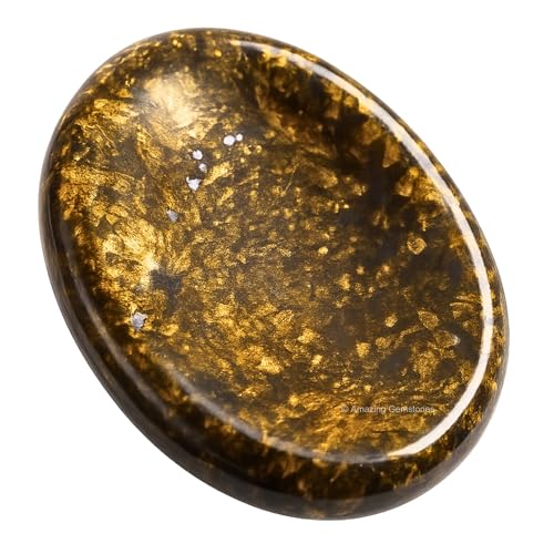 Amazing Gemstone Bronzite Worry Stone Crystals and Healing Stones - Stress Relief Gifts - Piedra Crystal Fidget for Meditation, Relaxation - Unique Stocking Stuffers and Birthday Gift - color: Bronzite