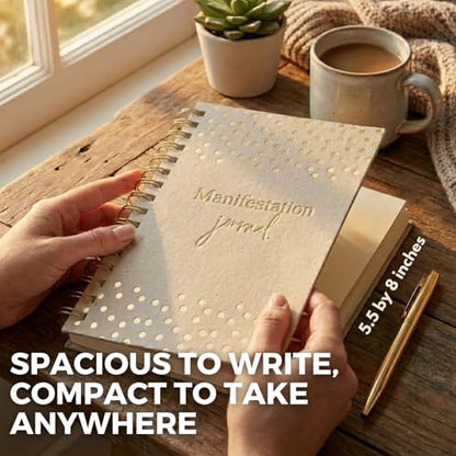 Manifestation Journal for Women | Guided 369 Method & Undated 90-Day Planner for Intentional Goal Setting - White - color: White