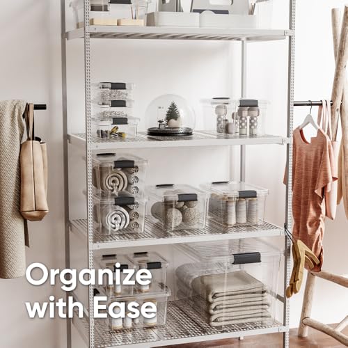 Superio Clear Storage Box with Lid, 2.5 Quart Plastic Container Bins for Organizing, Stackable Crates, BPA Free, Non Toxic, Odor Free, Organizers - size: 2.5 Quart